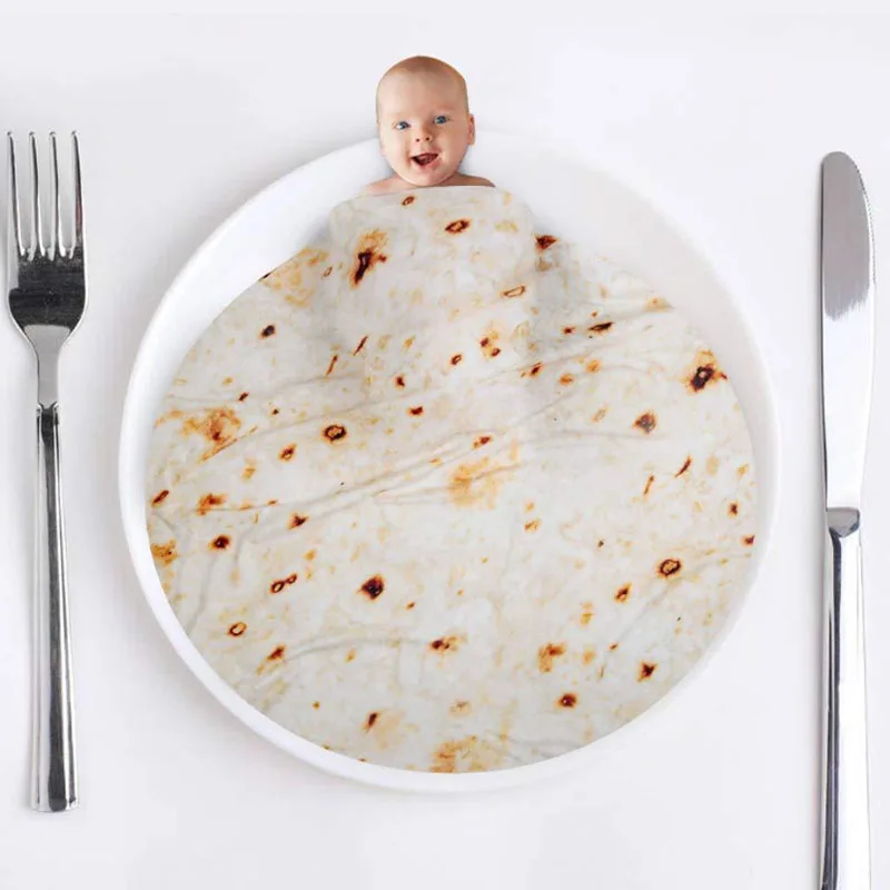 Burrito Tortilla одеяло для еды фланелевое кровати Флисовое забавное плюшевое Мягкое