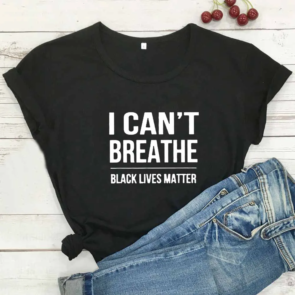 

I Can't Breathe Harajuku Tshirt Women Cotton Summer 2020 T Shirt Women Short Sleeve Black Tee Shirt Femme Casual Camisetas Mujer