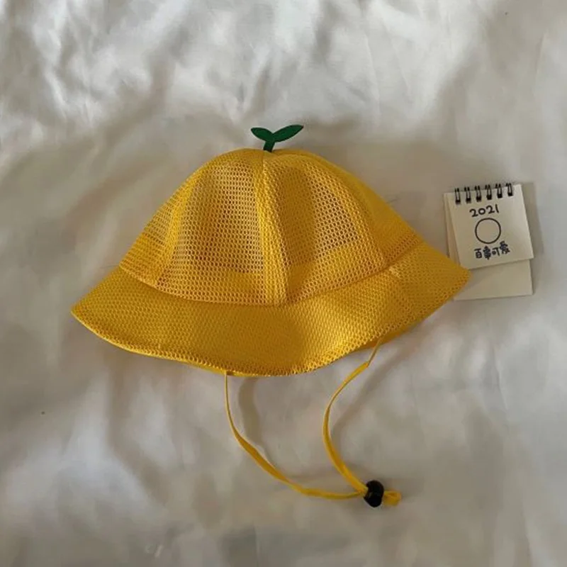 

Children Creative Cute Hat Sunscreen Small Grass Basin Fisherman Hat Summer Leisure Adjustable Elastic Rope Kid Accessories