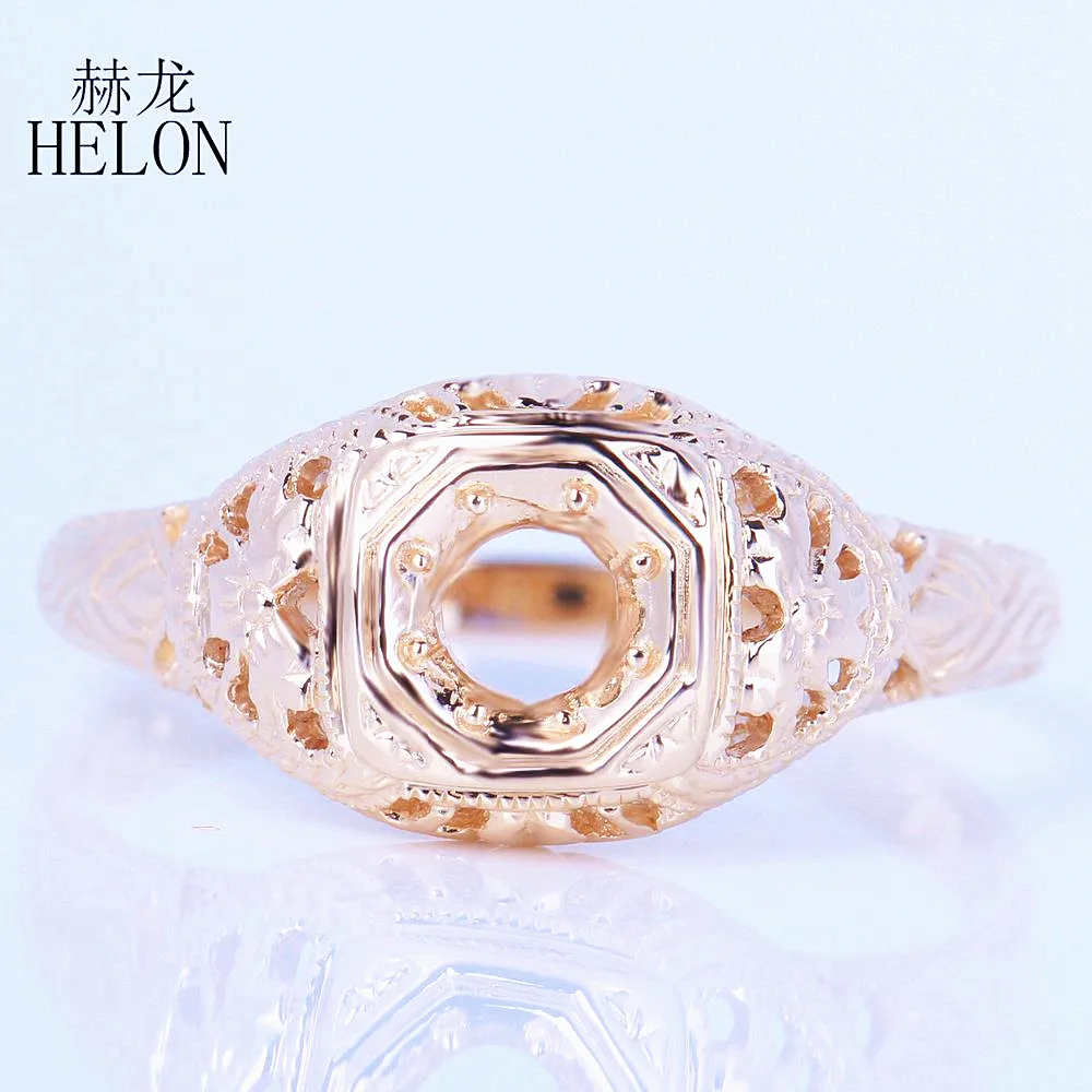 

Женское Винтажное кольцо HELON, круглое обручальное кольцо из желтого золота 14 к, 4 мм