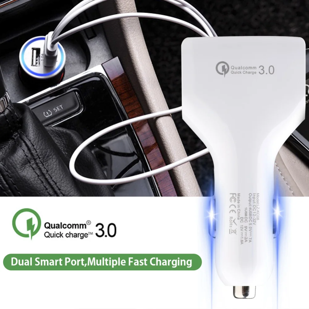 Автомобильное зарядное устройство с 4 USB-портами 3 0 7A QC3.0 | Мобильные телефоны и