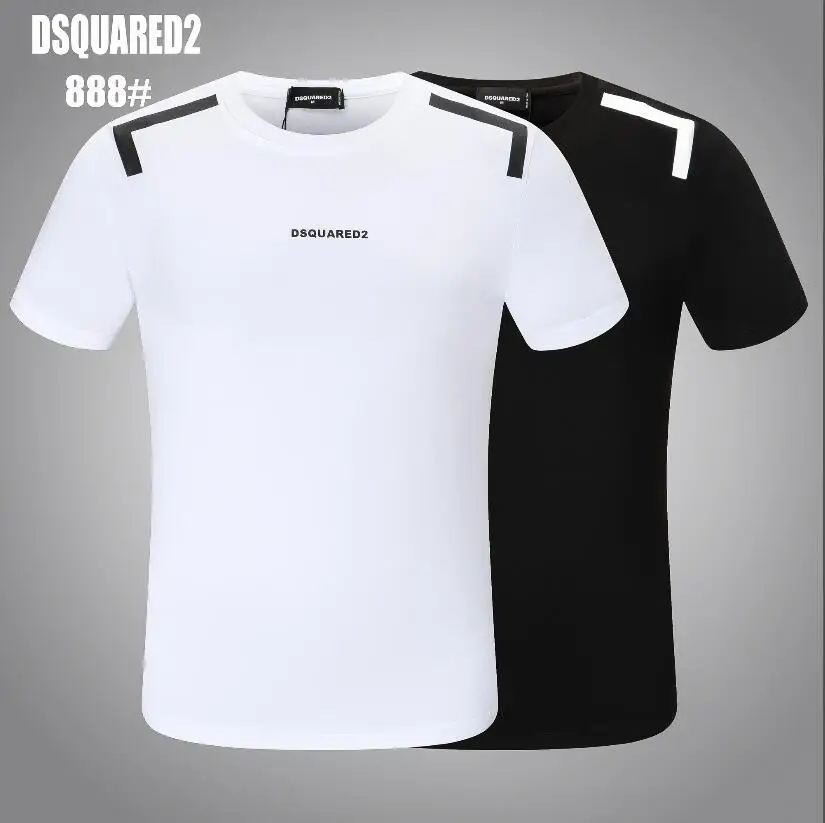 

Authentic classic Italian brand men's and women's T-shirt street printing casual clothes O-neck short-sleeved dsq 888