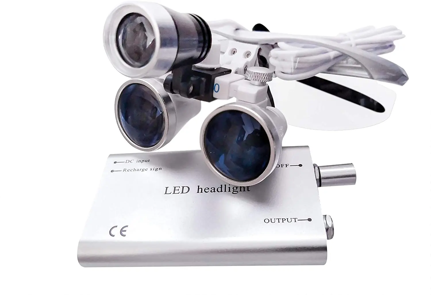 

Global-Dental Portable 3.5 X 420 MM Surgical Binoculars Optical Glass + LED Headlight Silver