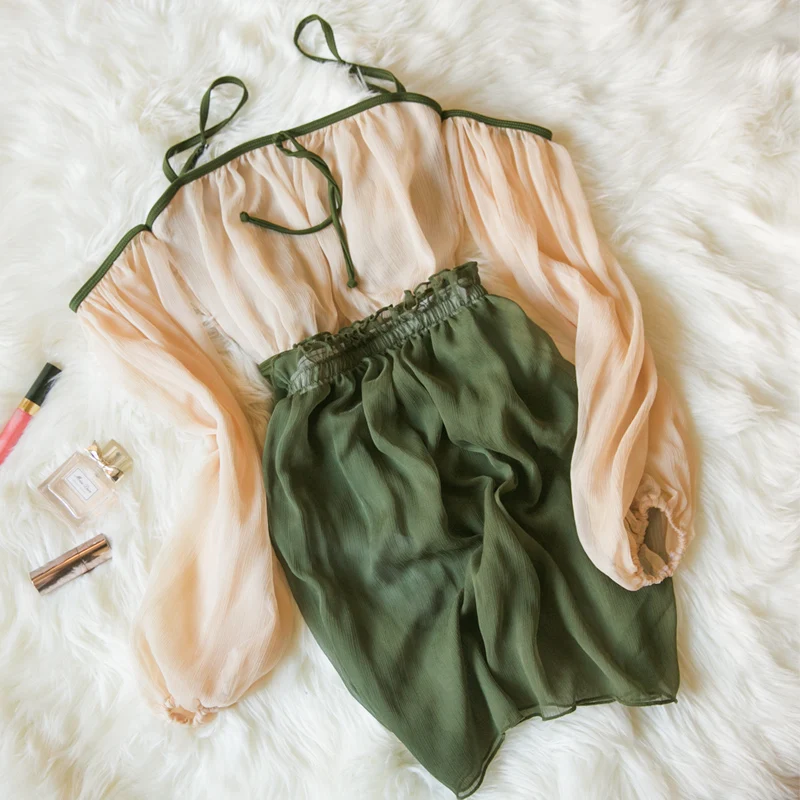 Женский слитный купальник с рукавами монокини рюшами и открытой спиной