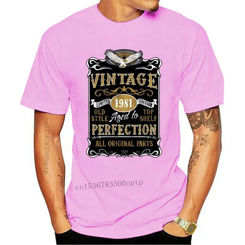 

Винтажная футболка, сделано в 1981 году, подарок на день рождения, 1981 год, топ 2020, новый бренд, высокое качество для мужчин, лучшие сумасшедшие ф...