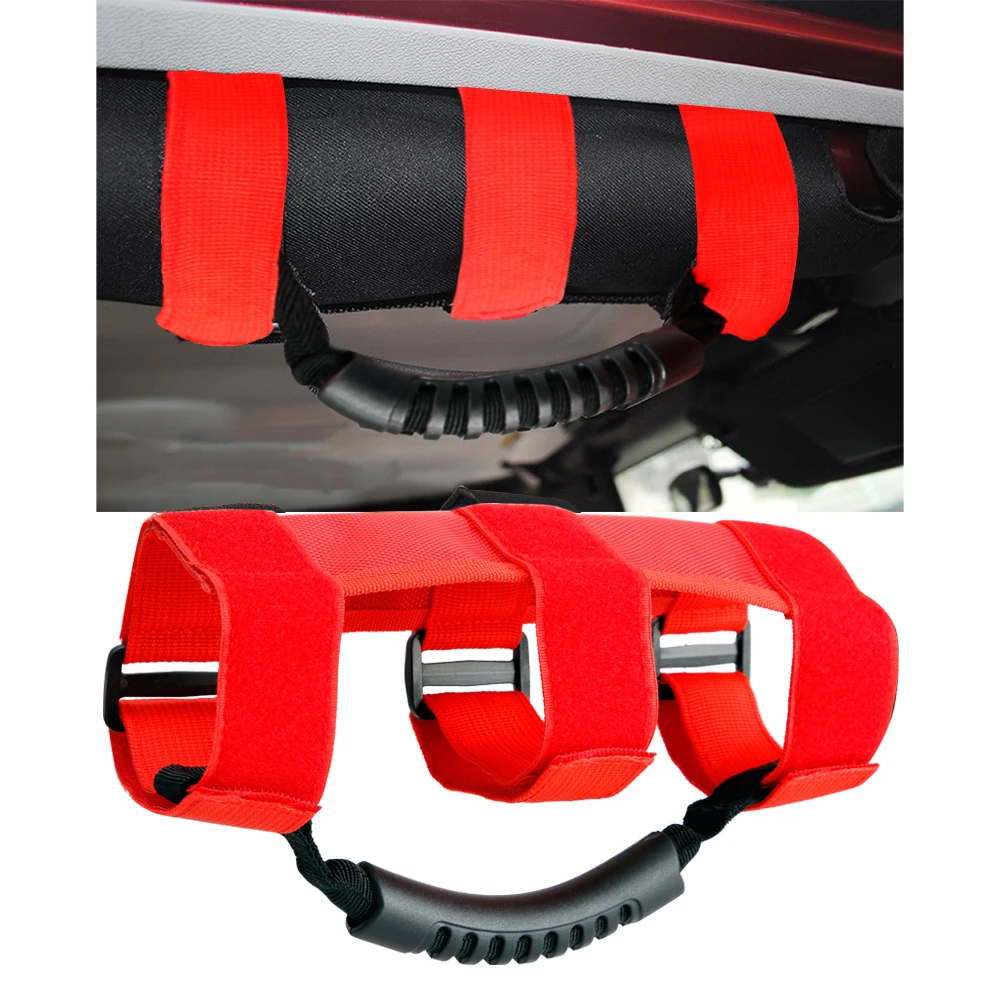 CarBole 4 шт. рулон рукоятка для захвата Jeep Wrangler YJ TJ JK JL JLU красные автомобильные