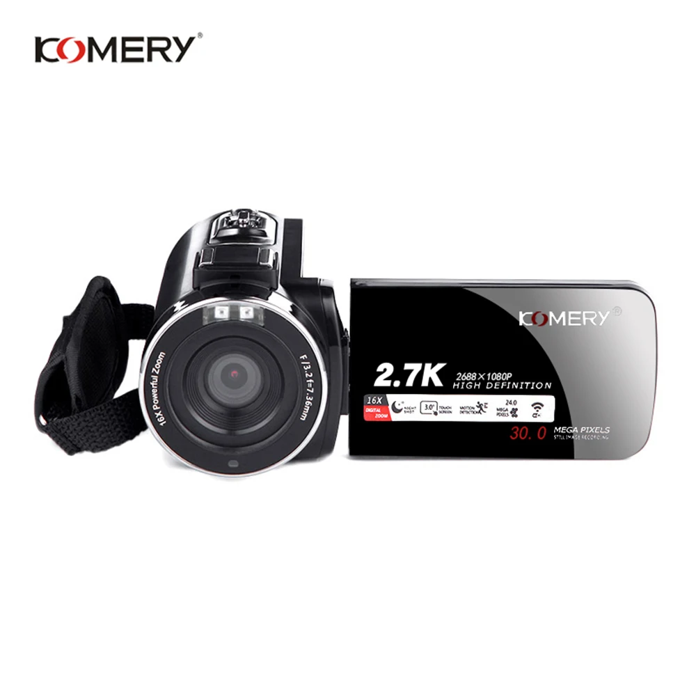 Видеокамера KOMERY Wi-Fi Z11 2 7 k веб-камера для Youbute 30MP 16X цифровой зум сенсорный экран