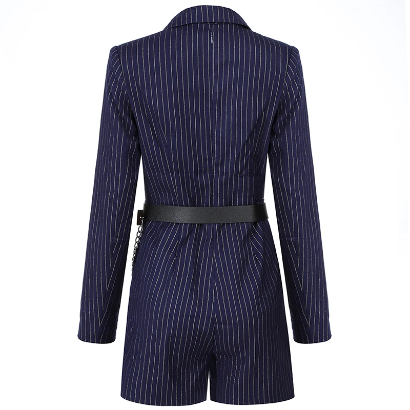 Женский комбинезон в полоску Gosexy повседневный с длинными рукавами и цепочкой