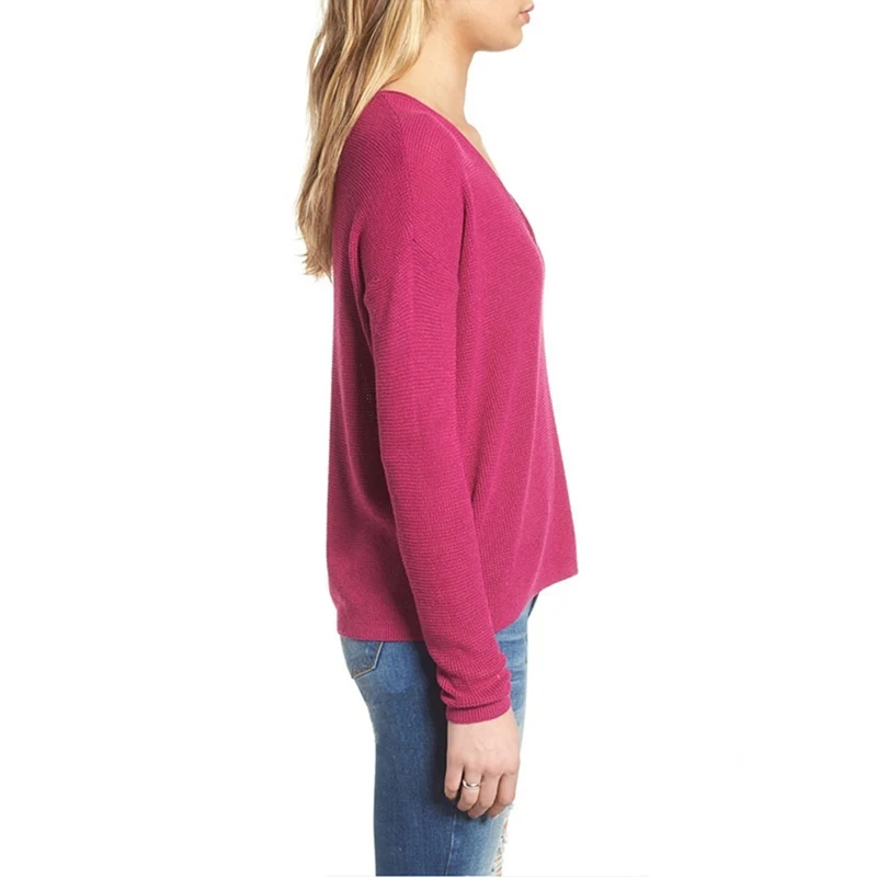 

Bigsweety Vintage Autumn Winter Sweaters Fashion Warm Pullover Women Knitted Sweater V-Neck Long Sleeve Sweater For Female