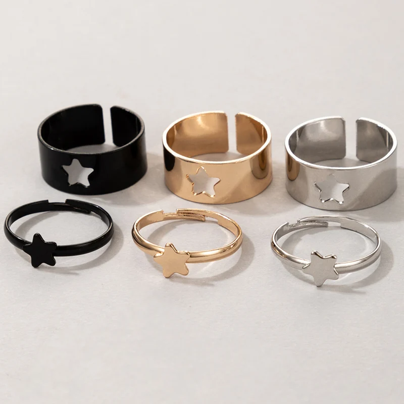 Tocona Кольца с ярким сердцем и луной для женщин, прелестные кольца с дельфином, звездой, геометрическим отверстием, свадебные украшения Anillo on.