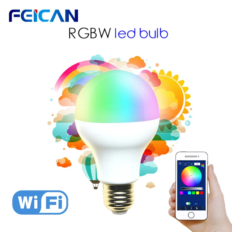 Светодиодный светильник FEICAN RGBW с Wi Fi E27 RGB цветной светодиодный 7 Вт 9 IOS/Android