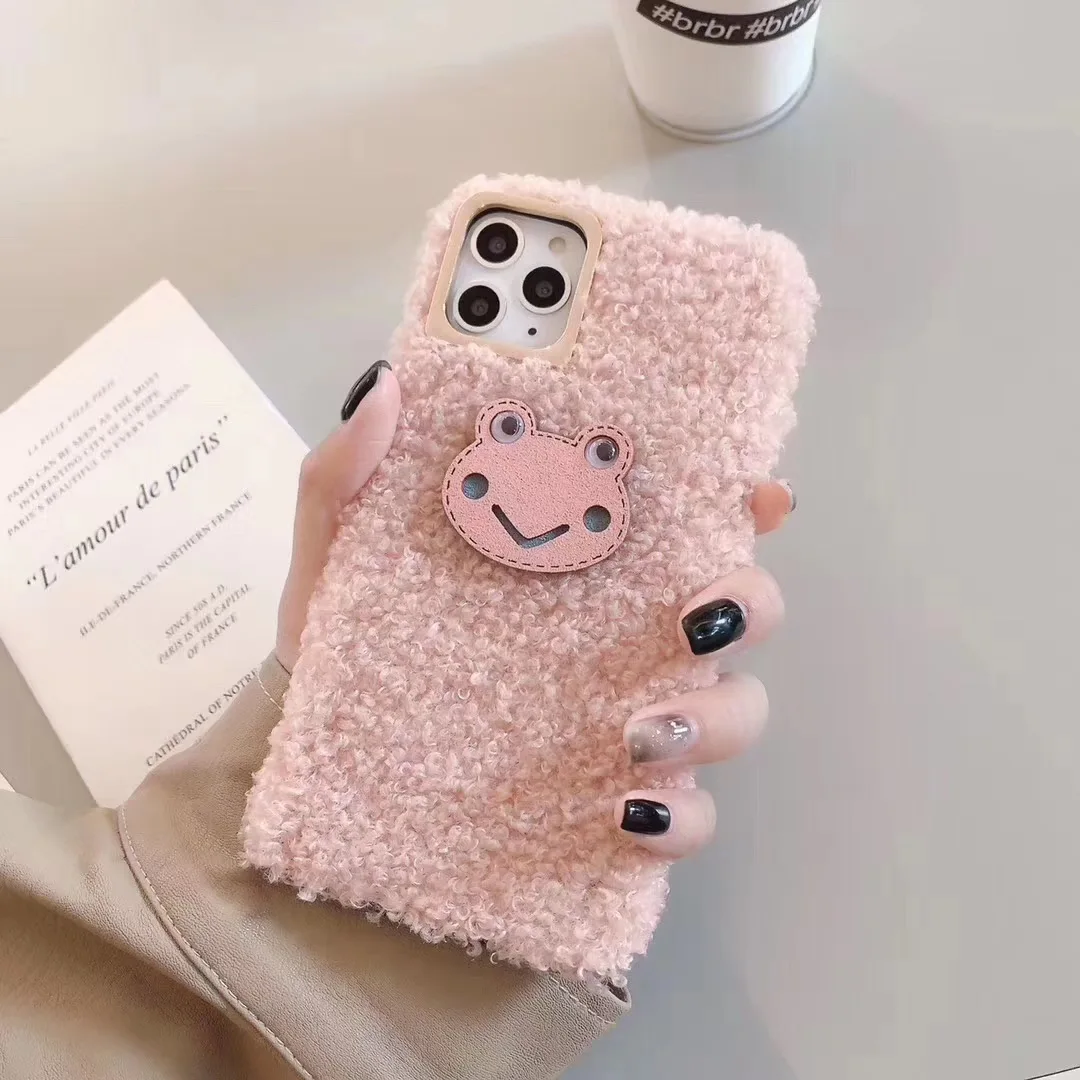 Милый чехол с лягушкой для IPhone 11 Pro Max рождеством плюшевый XR X XS 6 S 7 8 Plus пушистый