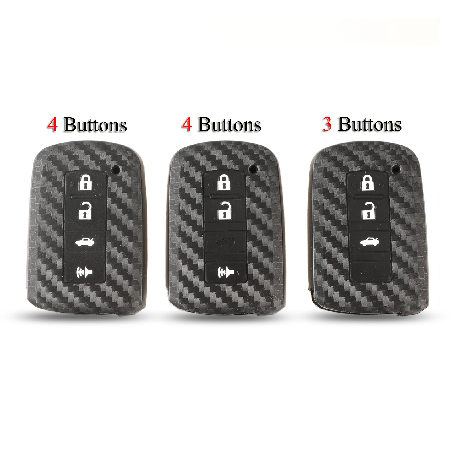 

Kutery углеродный силиконовый резиновый чехол для автомобильного ключа чехол для Toyota Camry Crown Corolla Prado RAV4 дистанционный ключ защита 3/4 кнопки
