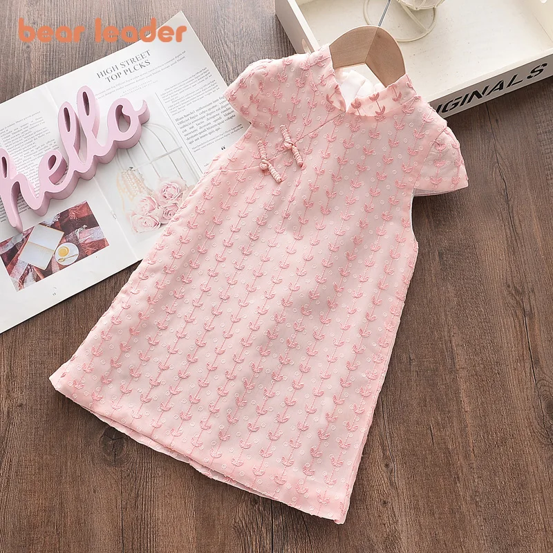 

Bear Leader Girls Kids Floral Dress 2021 New Summer Kids Elegant Costumes Flowers Embriodery Baby Outfits Children Vestidos 2 6Y