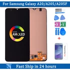 6,4 ''Super AMOLED для Samsung Galaxy A20 A205 SM-A205F A205FN ЖК-дисплей с сенсорным экраном и дигитайзером в сборе