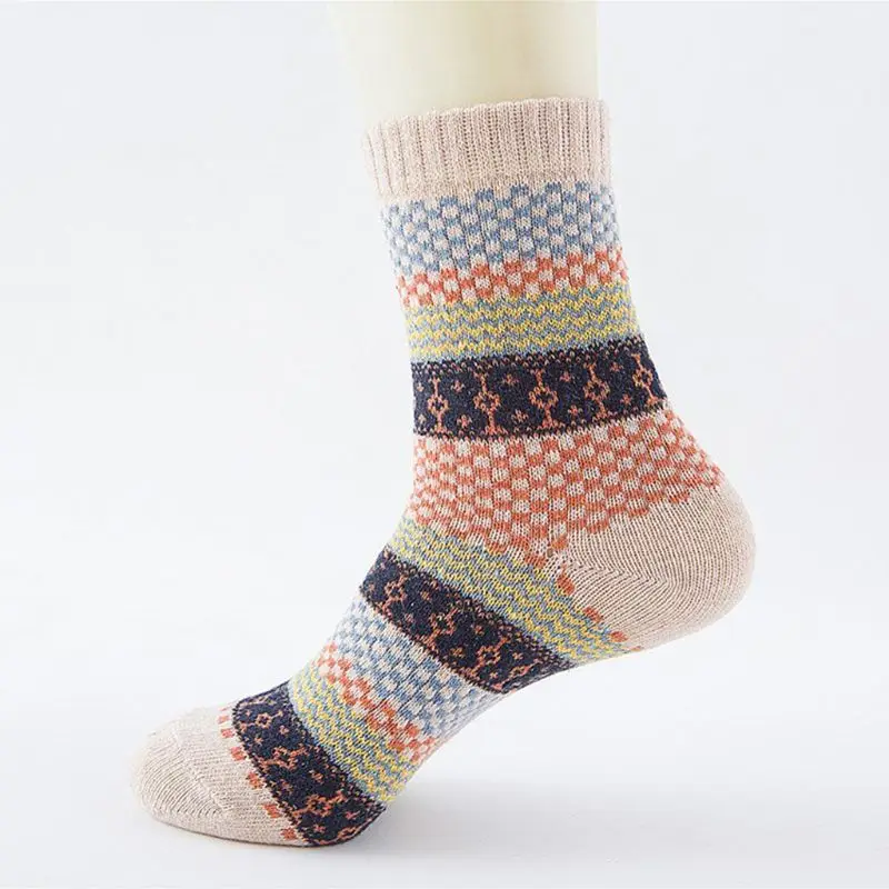 

5 Pairs Mens Wool Cashmere Socks Warm Winter Thick Business Vintage Comfortable
