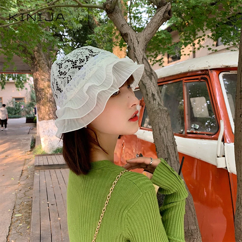 Женская летняя кружевная шляпа в Корейском стиле | Аксессуары для одежды