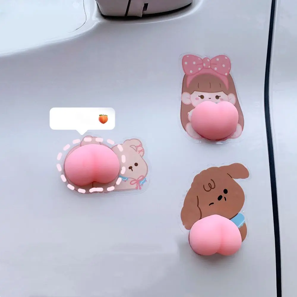 3D мультяшная Автомобильная наклейка силиконовая Противоударная полоса