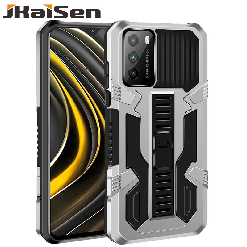 Ударопрочный армированный защитный чехол JKaiSen для Xiaomi POCO M3 Прочный