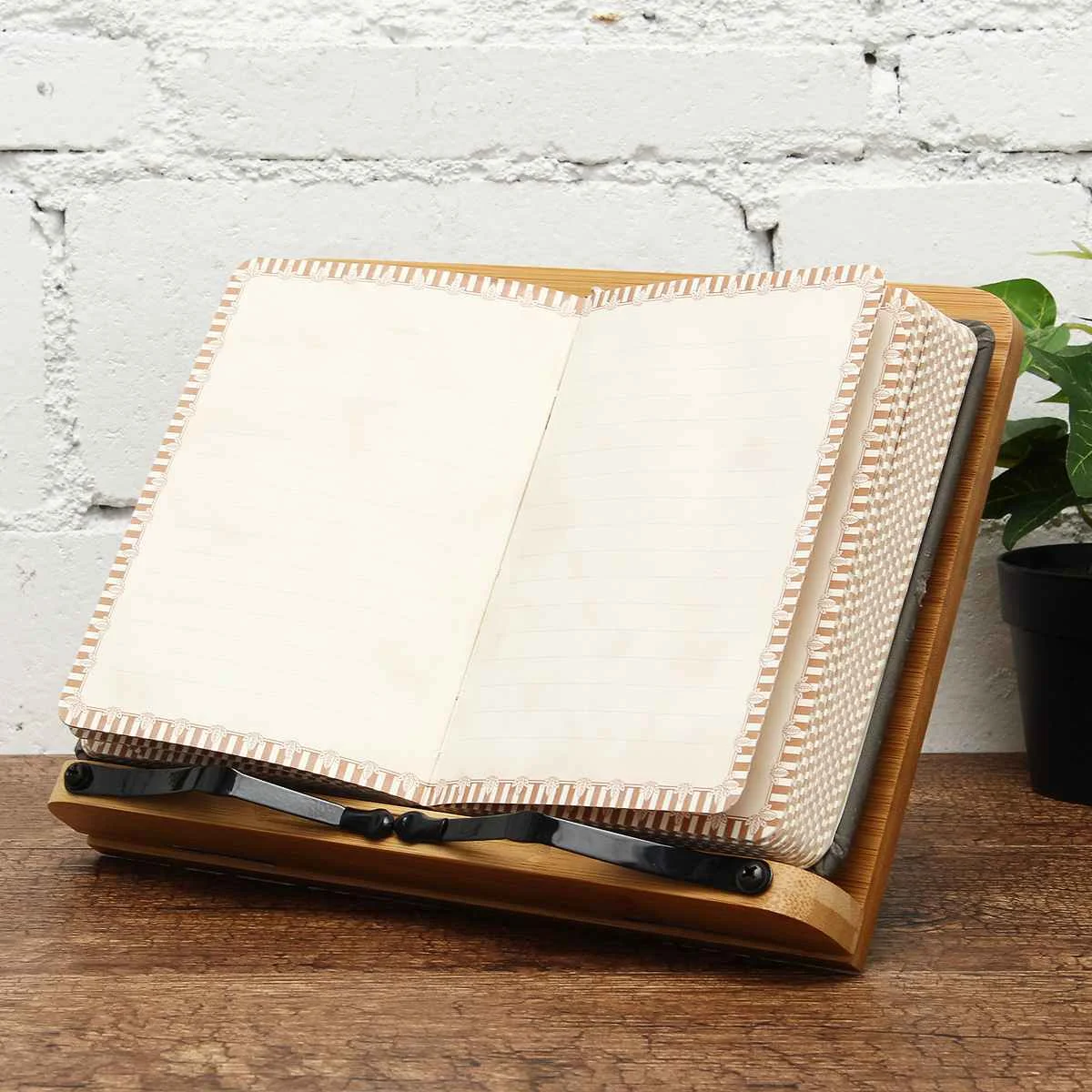

Portable Adjustable Book Holder Tray and Page Paper Clips-Cookbook Reading Desk Sturdy Bookstand-Textbooks Lightweight Bookstand