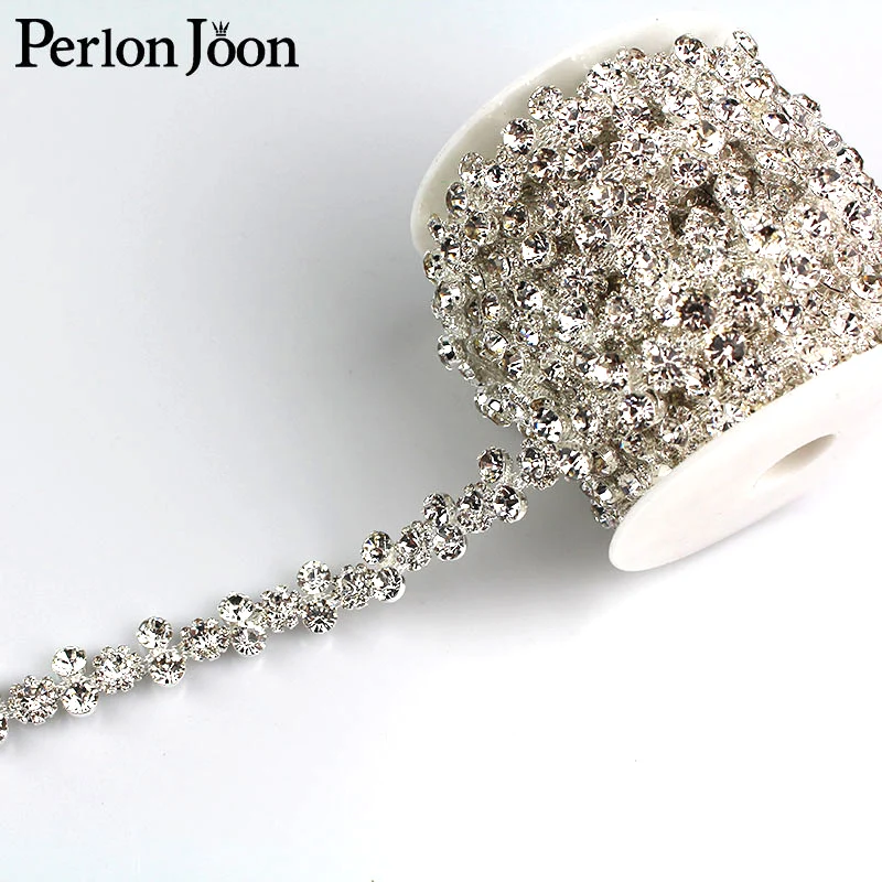 1 ярд от 2 до массив хрустальные стразы отделка ленты металлическая цепь для