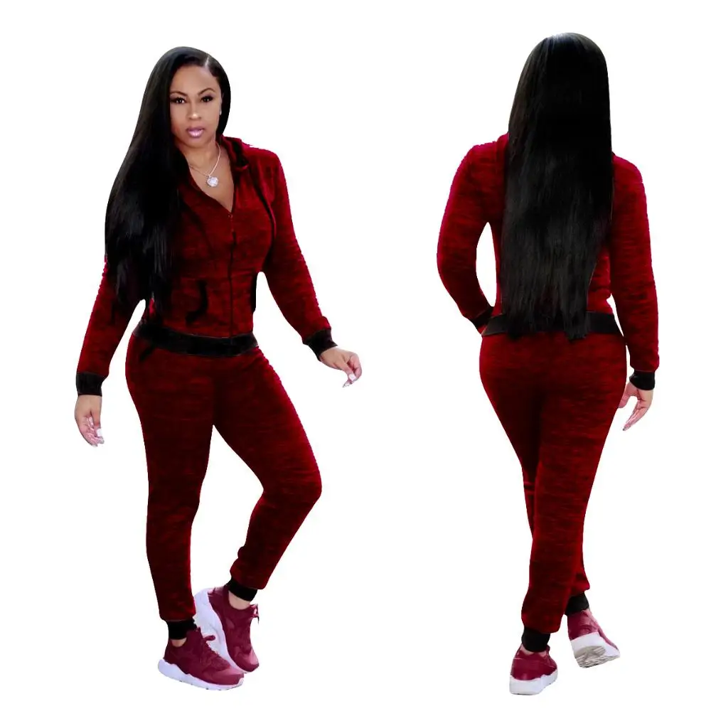 

Ladies Winter Casual Two-piece Tracksuit Long Sleeved Hoodie Hooded Sweatshirt + Sweatpants Woman Sweatsuits Joggers Sport Suit