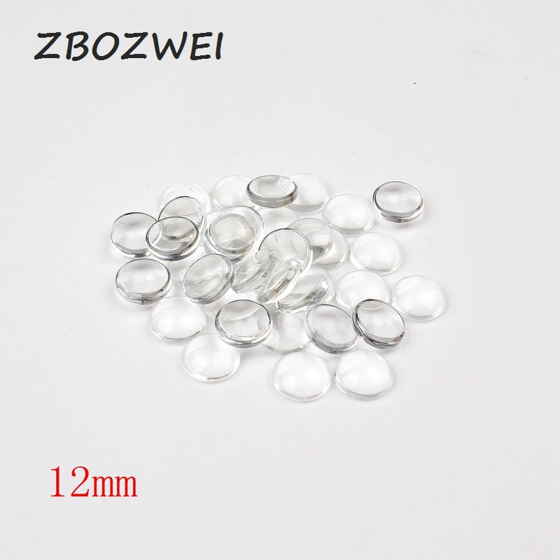 

50 шт./лот 12 мм круглый плоский задний прозрачный стеклянный кабошон, высокое качество, потеря денег по акции!
