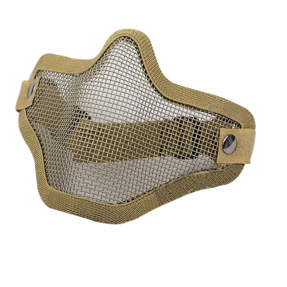 

New soft Steel Metal Airsoft Half Face Protective Military Tactical Mask Cover Steel Metal Mesh