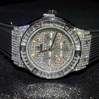 hip hop missfox iced out mens watches top brand luxury diamond watch men quartz gold clock silicon band business wristwatches