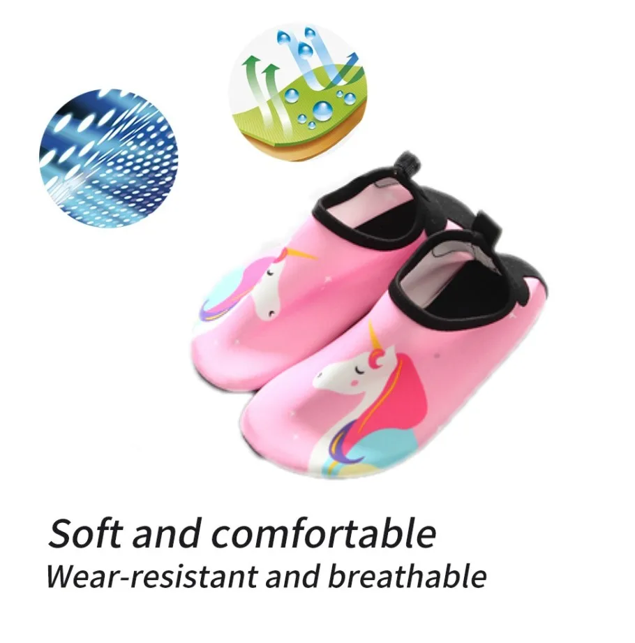 Water Shoes Kids Barefoot Quick-Dry Aqua Yoga Socks Boys Girls Animal Soft Diving Wading Beach Swimming Pink Unicorn | Детская одежда и