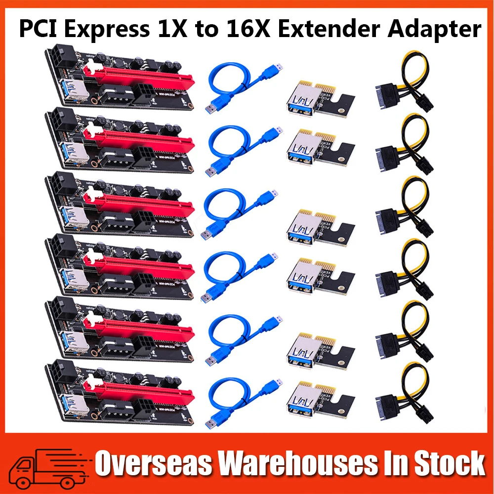 

Кабель для передачи данных VER009S, USB 3,0, PCI-E, 1X до 16X, 6 шт.