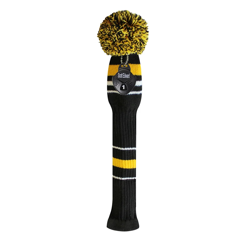 Driver Головной убор Hornets color Knit Golf, набор из 3 предметов для водителя(460cc), фарватера, гибрид. Креативный чехол для гольф-клуба - Цвет: Driver