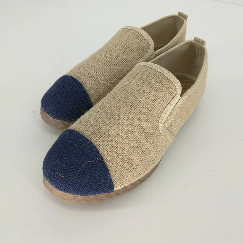 Men Women Linen Loafers Handmade Espadrilles Kungfu Tai Chi Slip On Flats Comfortable Breathable Flax Hemp Casual Shoes Footware