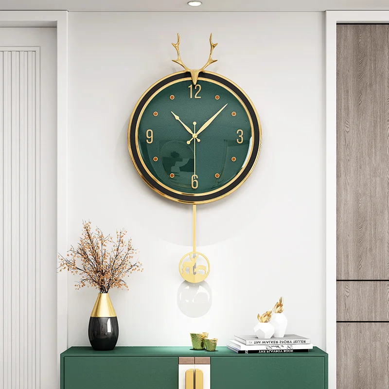 

Nordic Swingable Silent Wall Clock Modern Design Living Room Home Decoration Wall Decor For Room Decorative Pendulum Wall Watch