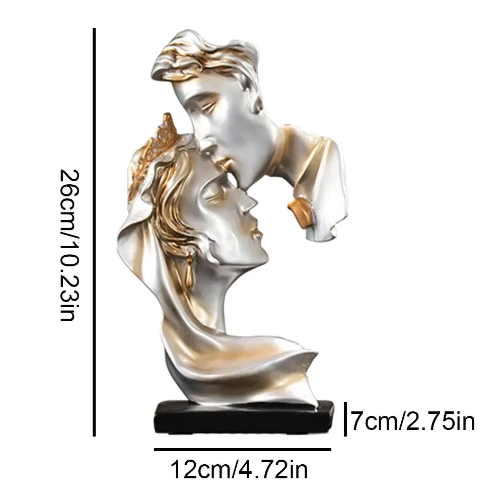 

European-style Creative Resin Crafts Couple Statue Affectionate Kiss Ornaments Home Entrance TV Cabinet Decoration