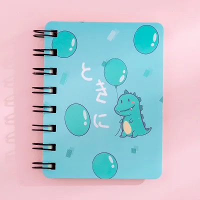 Мультяшный Милый Забавный динозавр спираль книга катушка тетрадь kawaii выложенная пустая сетка бумажный дневник планировщик школьные принадлежности канцелярские товары - Цвет: Бургундия