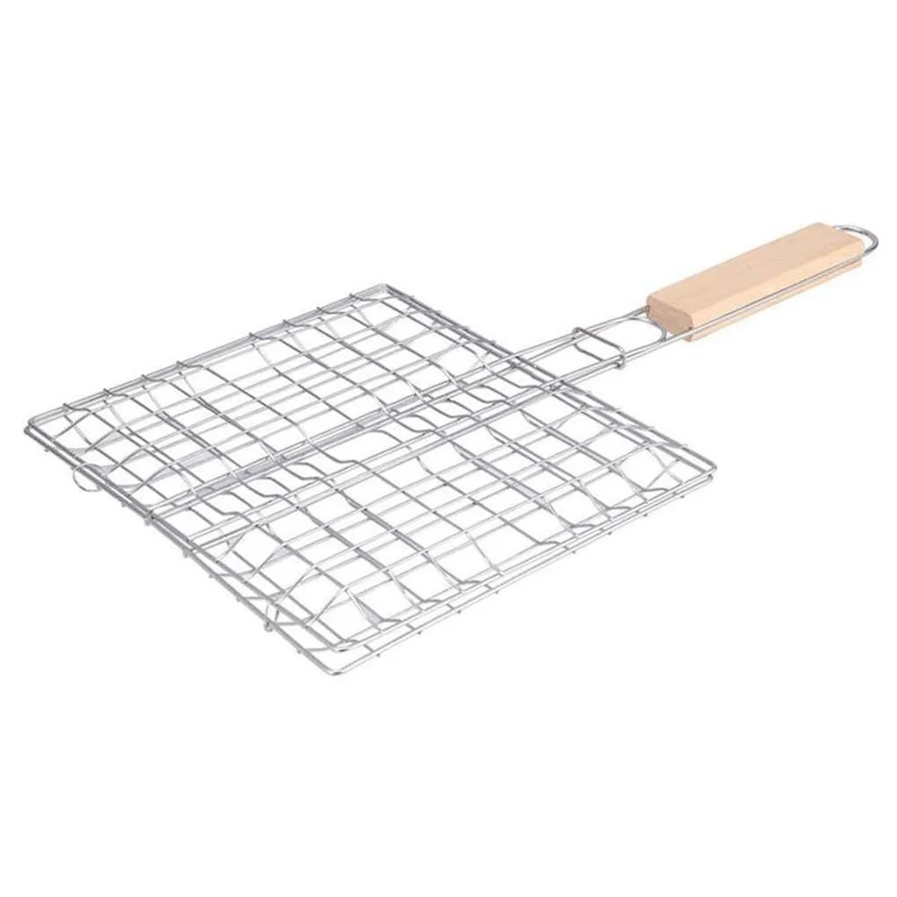 

New Non-stick Triple Fish Grilling Basket Metal Handle Fish Barbecue Accessories Fish BBQ Rack Tool Outdoor Bbq Grilling Net Gr