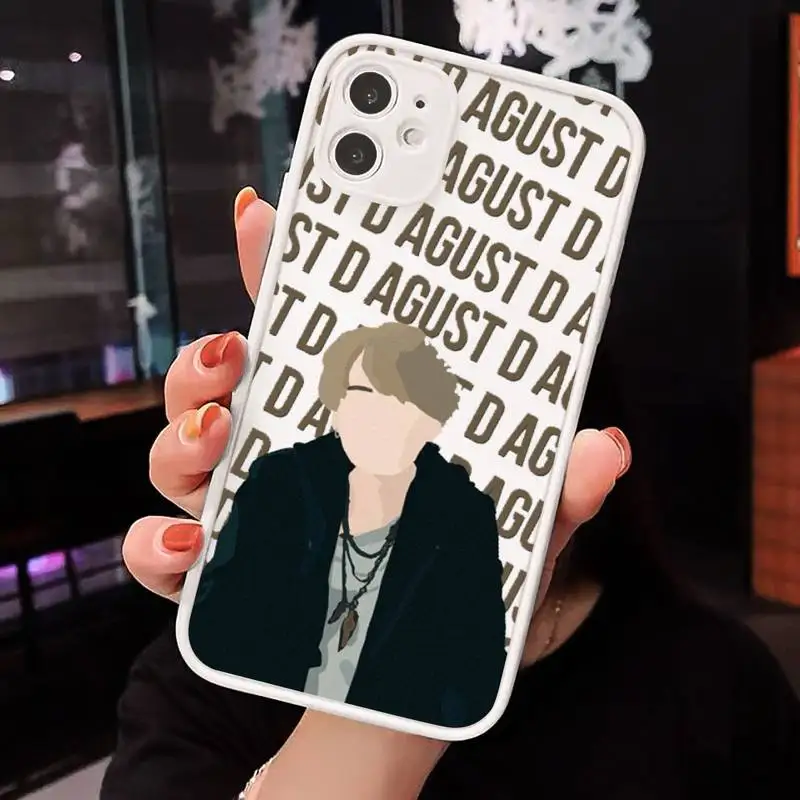 

Agust D suga soft shell Phone Cases matte transparent For iphone 7 8 11 12 plus mini x xs xr pro max cover