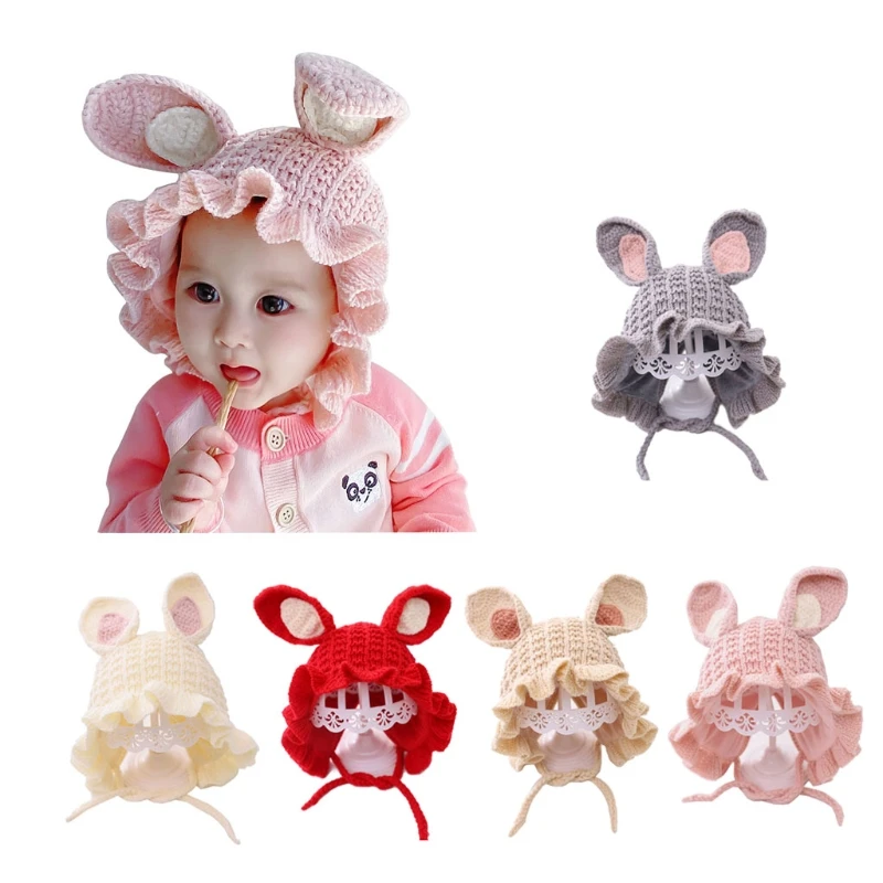 

Winter Knitted Warm Baby Hat Cute Rabbit Ears Infant Baby Girls Cap Ear Protection Hats Kids Children Beanie Bonnet