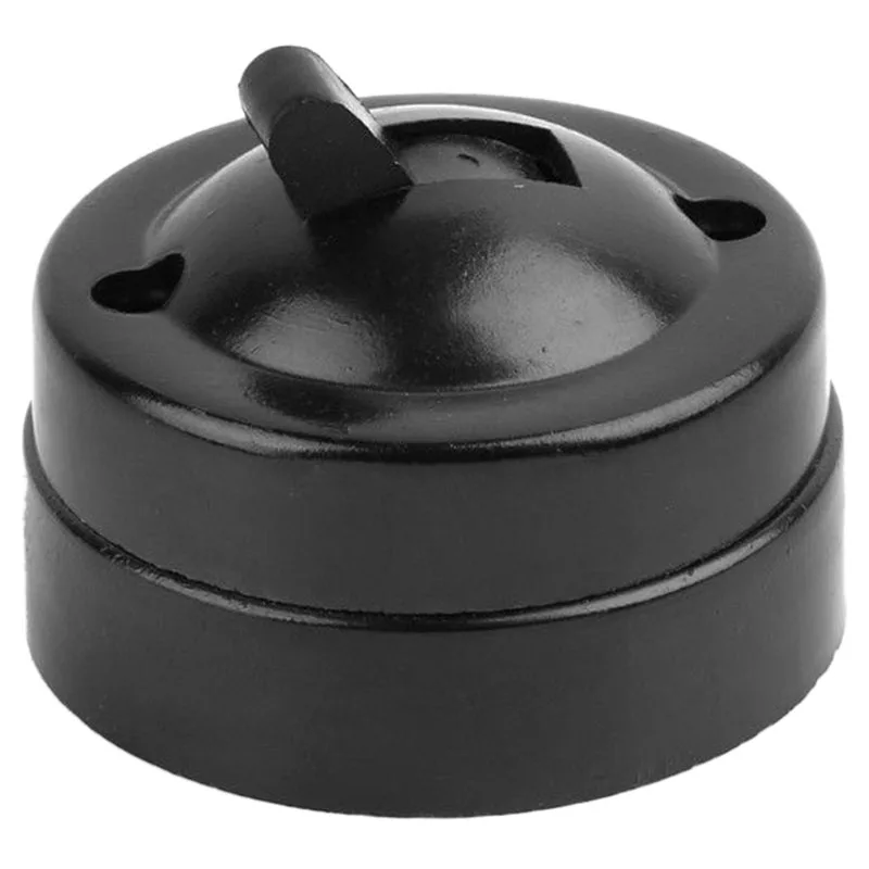 

6Pcs Retro Toggle Switch Flat Round Surface Mounted Single Control Wall Light Switch Old Style 6A250V AC