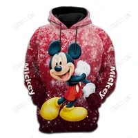disney anime hoodie for men mickey mouse print jacket 3d baseball uniform pullover hoodie for men and women custom clothing