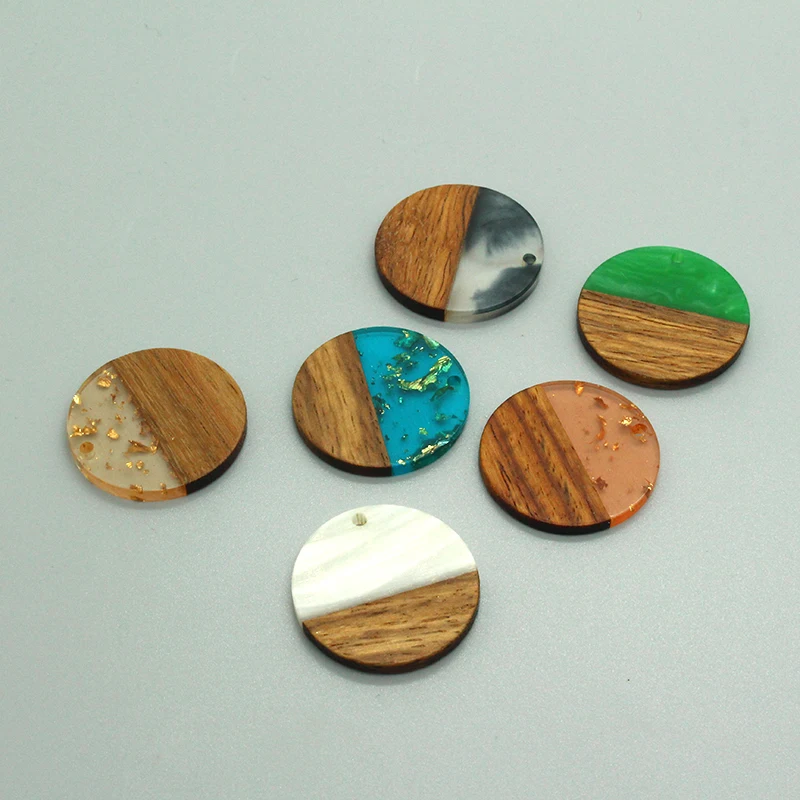 

2/4/6pcs Vintage Half Resin Wood Earring Charms Accessory Clear Handmade Retro Phone Keychain Necklace Pendant Mix Jewelry Make