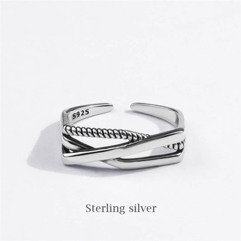 

Season Gate Silver Color Retro Irregular Thai Silver Multi-layer Hollow Out Adjustable Size Open Ring SR129