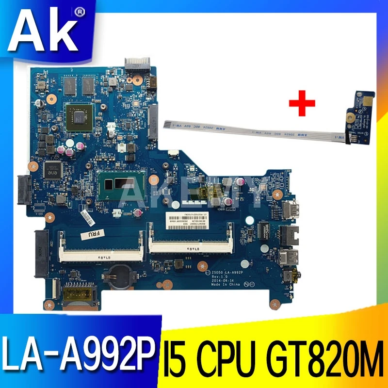 

AK For HP 15-R Laptop Motheboard 15.6 Inch 760970-501 760970-001 ZSO50 LA-A992P MAIN BOARD I5-4210U CPU GT820M GPU