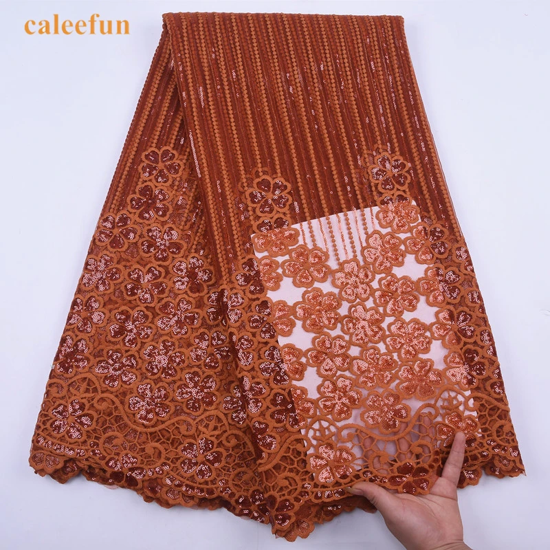 

Latest Nigerian Sequins Lace Fabric 2020 High Quality Lace French Mesh Tulle Lace Fabric With Sequins African Lace Fabric Y2042