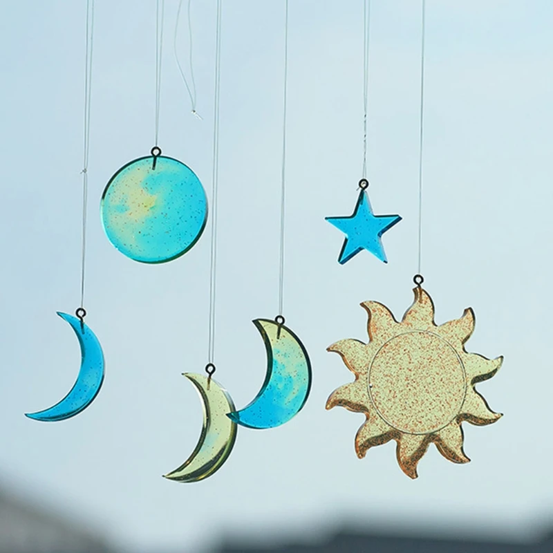 

Смолы литейная Силиконовые Формы луна, звезды, солнце лунное затмение смолы и пресс-формы для Полимерная глина Craft подарок ручной работы DIY