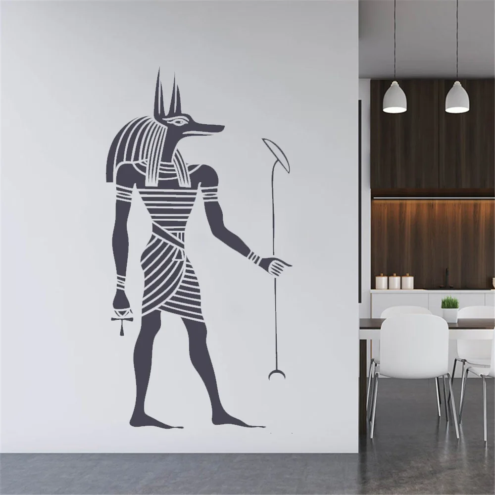 

Ancient Egypt Style Egyptian Anubis Wall Sticker Wallpaper For Home Living Room Decoration Anubis Wall Art Decals Vinyl ph620