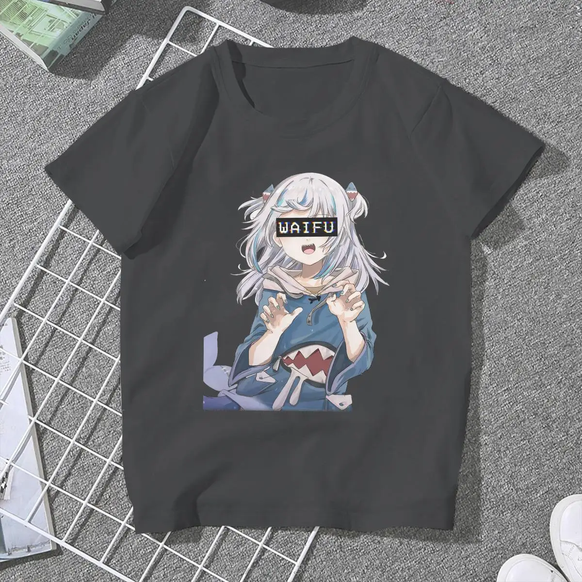 

Gawr Gura Waifu Female Shirts Hololive VTuber Large Vintage Women Clothing Harajuku Casual Feminine Blusas