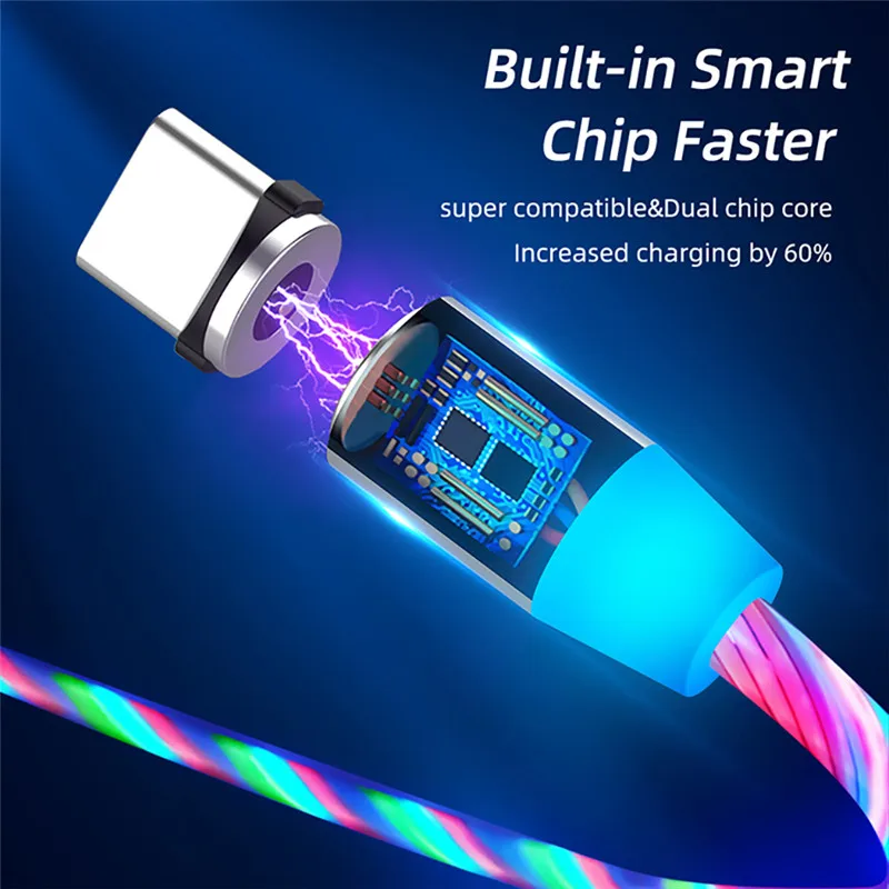1 м Магнитный кабель Micro USB Type C Android провод для быстрой зарядки Шнур iPhone 11 12 Pro Max 8 X