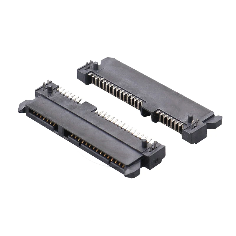 Bestellen 500pcs/lot SATA Connector 22Pin SMT Height 4.2H SATA7 + 15pin Female For HDD Interface Socket